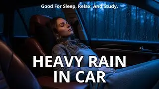 rain on car - relaxing rain sounds for sleeping, help insomnia, stress relief, concentrate, ASMR