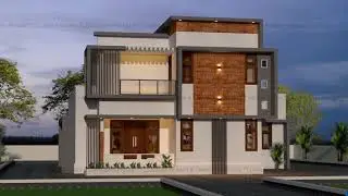 3D elevation with house plan | Lebami Builders & Developers | Ottapalam