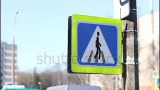 1090133783 preview the animation. the human on the  road sign is crossing zebra. Pedestrian crossing