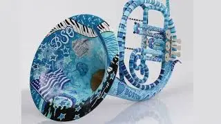 Hand Painted French Horn by Juleez Art -Boston Arts Science Theme