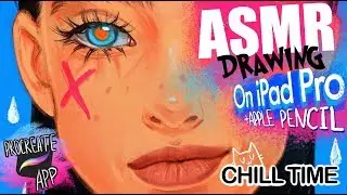 ASMR drawing. ATTENTION! Natural sounds! Bluesssatan. IPAD PRO + Procreate.