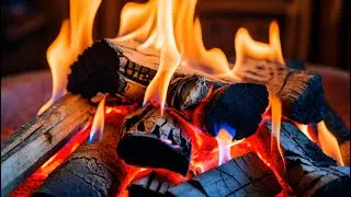 Soothing Fireplace Fire with Bright Flames and Cozy Ambience