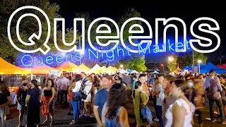 Queens, New York【Queens Night Market】2021 Walking Tour, Travel Guide【4K】