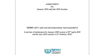 MMPC 017 | Solved assignment | 2025 | IGNOU | MBA |