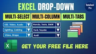 Create Excel Multiple Selection dropdown in Multi columns & Tab