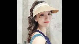 Women's Wide Brim Sun Hats Straw Golf Visor Summer Beach Panama Hat