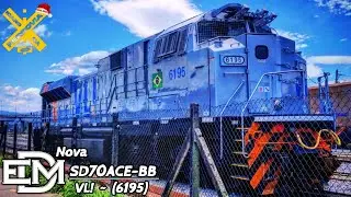 Nova locomotiva EMD SD70Ace-BB (6195) VL! . No pátio de PCZ Conceiçãozinha Guarujá porto de Santos