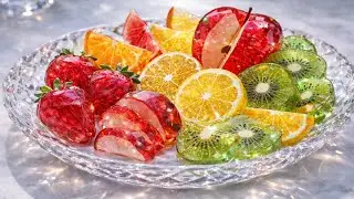 Most Satisfying GLASS Fruit Platter&hellip; The Cuts Are UNREAL 😳✨🍓🍋