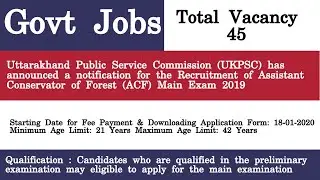 UKPSC ACF Admit Card 2021 Main Exam Call Letter Download