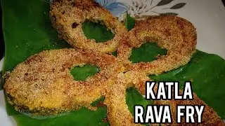 River Fish Fry 🐟🐟|| KATLA  Fish Rava  Fry || by @anusyathevar