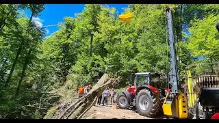 Log Yarding with a Mobile Forestry Skyline System Cobra T9500-25