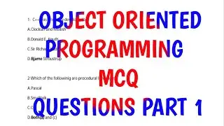 Object Oriented Programming MCQ Questions Part1
