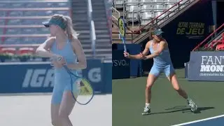 Montr&eacute;al 2025 - Eug&eacute;nie Bouchard training before her last tournament... with other stars in Montreal