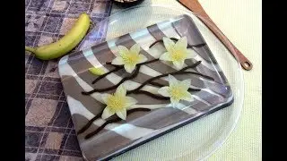 Banana and Chocolate Gelatin Art Dessert