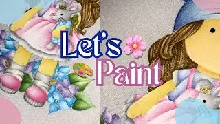 Painting a Shiny Cute Doll on Fabric|Unique Hand-Painted Art Process✨ کیوت ترین طرح نقاشی روی پارچه😍