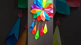 colour paper flower craft ideas #shorts #youtubeshorts #viralvideo#paperwallcraft #wallhanging #diy
