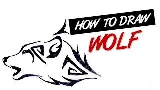 How to draw wolf head tribal tattoo design #14