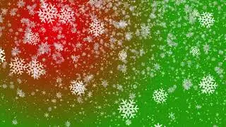4K Ultra HD Red Green Background  Falling Snowflakes Video Free No Copyright Footage