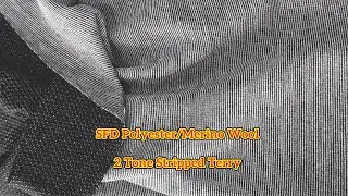 Sf poly wool striped 2 tone terry fabric