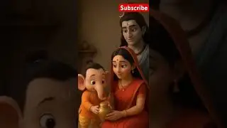 Parvati Gives Laddoo to Little Ganesha! #ganesh #parvati #shiva #laddu #shorts #trending #god #food