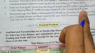 Calculate Gross Profit or Gross loss Trading Account class 12th Partnership Final Account