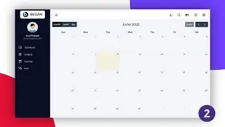 Responsive admin dashboard with dark mode - Part 2 Calendar screen - Html,Css,jQuery,Bootstrap 4