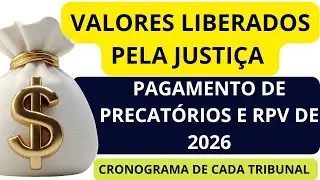 VALORES A SEREM PAGOS PELA JUSTIÇA DE RPV E PRECATÓRIOS PARA FEVEREIRO DE 2026.SAIBA MAIS!!