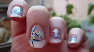 #24  french + floreal nail art
