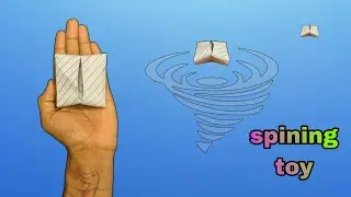 spinning toy, how to make paper spinner, paper coin box, notebook paper spinning toy, origami toy