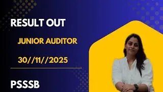 Junior auditor result out //psssb //new update