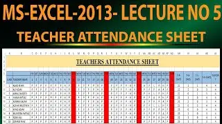MS-Excel-Lecture no 5-How to make attendance sheet in excel