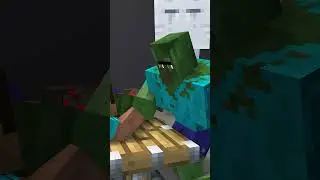 Minecraft Arm Wrestling With MONSTERS! #minecraft #meme #herobrine #shorts #monsterschool