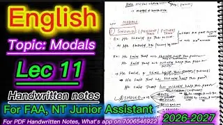 L(11) Modals || English For All Jkssb Exams💯JkssbEnglish