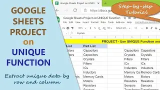 Google Sheets UNIQUE Function Project | Extract Data by Row and Column | Nest Functions