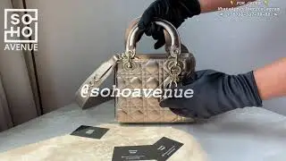 Dior Lady Dior bag in gold metallic color