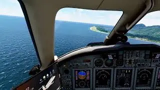 Cessna Citation X Gusty Crosswind landing Huahine&ndash;Fare Airport - French Polynesia #tropicalparadise 