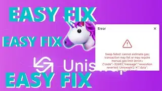 FIXING UNISWAP SWAP FAIL : CANNOT ESTIMATE GAS FIX MUNCH SPORE FINANCE ANY CRYPTO