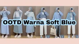 OOTD Warna Biru, Soft Blue Mix Putih - Outift Putih Biru (Celana dan Rok) Part 2