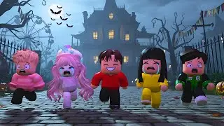 VLOG BOCIL YUTA MIO dan Keluarga Harabi Masuk Ke RUMAH HANTU ANGKER | Tree Tops Park Roblox