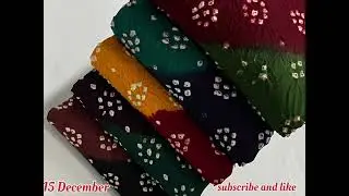 *Premium Satin Cotton Fabric With Rich Concept Multi 3D Bandhani Dress Material