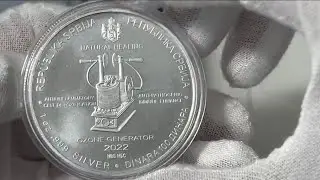 2022 Serbia Nikola Tesla: Ozone Generator, 5-th in the series,100 Dinar,  1 oz .999 Silver Coin BU