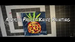 Acrylic Puddle Pour + Palette Knife PINE APPLE Painting Technique | How To | Part 2
