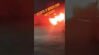 Kushaiguda bus depot ..2 buses got fire accident due to short circut