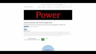 Statistical Power and Small Sample Sizes