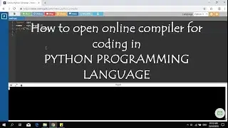 How to open online compiler for coding in PYTHON PROGRAMMING LANGUAGE | Sparkling Skills