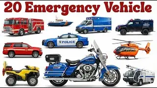 Emergency Vehicles Names | Ambulance & Police Car for Kids | आपातकालीन वाहन