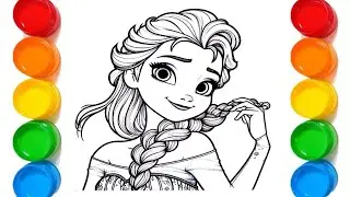 Beautiful Elsa Drawing and Coloring Page | How to Draw Elsa from Disney Frozen | Princess Drawing