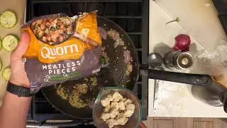 Chinese: Quorn Stir Fry with Baked Zucchini