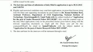 Research Jobs Notification in National Institute of Technology Ece department
