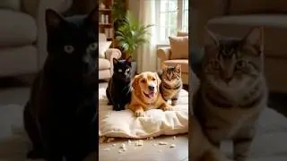 Who destroyed the pillow!! Guilty Pets
